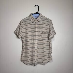 Ben Sherman Linen Striped Short Sleeve Shirt - Size S